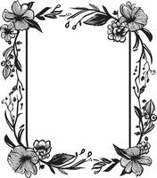 Artistic Adornments Stylish Vector Design with Decorative Doodle Elements Frame Chic Complexity Elegant Black Emblem with Doodle Decorations Frame