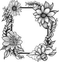 Intricate Inks Sleek Black Logo Highlighting Doodle Decorative Frame Elements Curves and Charms Monochrome Doodle Decorative Frame Element in Stylish Design vector