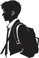 Strategic Scholarship Black Logo Icon for High Achieving Male Students Minds in Motion A Black Vector Logo for the Dynamic Male Student