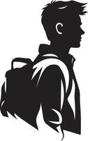 Achieve Apex Masculine Symbol in Black Logo for Male Student Success Intellectual Impact Black Logo Icon for Achieving Male Students vector