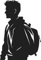 EduEminence Black Logo Design Symbolizing Male Student Distinction Distinguished Dexterity Vector Black Icon for Accomplished Male Students