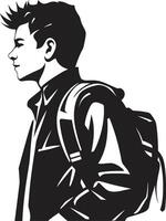 lograr apéndice masculino símbolo en negro logo para masculino estudiante éxito intelectual impacto negro logo icono para lograr masculino estudiantes vector