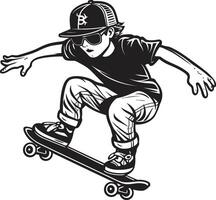 Velocity Vanguard Iconic Vector of a Man on a Skateboard in Black Skateboard Sage Black Logo Design with a Wise Man on Wheels