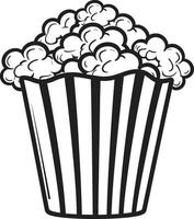 Kernels of Joy Dynamic Black Icon Signifying the Popcorn Experience Gourmet Goodies Vector Black Logo Design for Delectable Popcorn