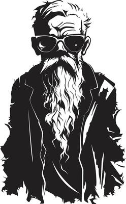 Spectral Sire Dynamic Black Logo Featuring a Frightening Zombie Man Icon Creepy Cadaver Black Symbol Signifying the Horror of an Elderly Zombie