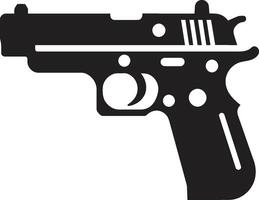 imagina y defender dinámica negro icono con juguete pistola logo diseño micro tirador escondido pulcro vector símbolo de un juguete pistola en negro