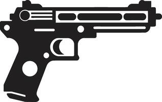 Pint sized Patrol Vector Symbol Signifying a Toy Gun in Black Foam Fueled Fantasy Dynamic Black Icon with Toy Gun Logo Design