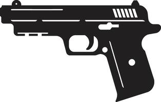 imagina y hacer cumplir icónico negro logo diseño con juguete pistola arma medio litro tamaño patrulla vector símbolo significando un juguete pistola en negro