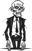 mayor lo misterioso pulcro vector icono significando el horror de un antiguo zombi en negro severo demonio necrófago negro logo diseño con un aterrador zombi hombre icono