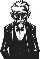 Zombie Zephyr Black Symbol Signifying the Horror of a Scary Old Man Undead Uproar Dynamic Vector Logo Design Featuring a Frightening Zombie