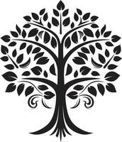 sostenible crecimiento icónico negro símbolo de árbol plantación verde legado dinámica vector logo diseño para árbol plantación