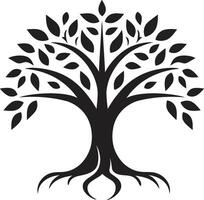 silueta árbol joven icónico vector árbol plantación símbolo en negro bosque guardián pulcro negro logo diseño con árbol plantación icono