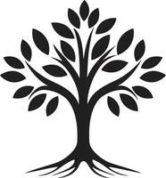 Green Legacy Dynamic Black Logo for Tree Plantation Initiatives Arbor Affection Sleek Vector Icon Signifying Tree Plantation