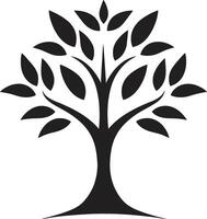 Sustainable Growth Iconic Black Symbol of Arbor Commitment Green Legacy Dynamic Black Logo for Tree Plantation Initiatives vector