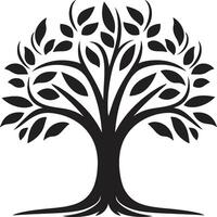 Green Legacy Dynamic Black Logo for Tree Plantation Initiatives Arbor Affection Sleek Vector Icon Signifying Tree Plantation