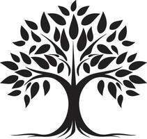 silueta árbol joven icónico vector logo para árbol plantación bosque guardián pulcro negro icono diseño con árbol símbolo