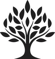 Natures Mark Black Logo with Vector Tree Plantation Symbol Leafy Commitment Dynamic Black Design for Green Initiatives