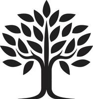 Natures Mark Vector Tree Plantation Symbol in Black Leafy Commitment Dynamic Black Logo Design for Green Initiatives