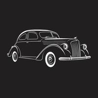 Classic Collectors Mark Vector Black Logo Design for Vintage Cars Retro Revival Iconic Black Symbol with Vintage Car Vector