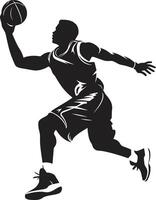 Rim Rapture Basketball Player Dunk Icon in Vector Euphoria Slam Serenity Vector Design for Tranquil Dunking