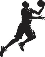 Hoop Harmonics Basketball Player Dunk Logo in Vector Symphony Sky Sculpture Dunk Vector Icon for Hoop Craftsmen