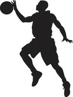 Gravity Glyph Basketball Player Dunk Vector in Symbolic Design Dunk Dexterity Vector Design for Precision Dunking