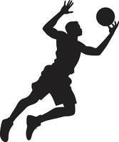 Skyline Synchrony Dunk Vector Design for Symmetrical Dunking Gravity Gamut Basketball Player Dunk Logo in Vector Range