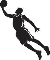 Rim Rhapsody Dynamic Dunk Vector Icon for Hoop Harmony Slam Symphony Basketball Player Dunk Vector in Artistic Brilliance