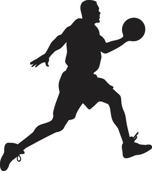 Gravity Glyph Basketball Player Dunk Vector in Symbolic Design Dunk Dexterity Vector Design for Precision Dunking