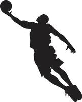 Slam Symphony Basketball Player Dunk Vector in Artistic Brilliance Aerial Allegiance Vector Design for Devoted Dunkers