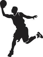 Dunk Dimensions Vector Logo for Space Exploring Hoopers Gravity Guru Basketball Player Dunk Icon in Mastery Vector