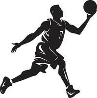 Airborne Ace Dynamic Dunk Vector Icon for Athletes Slam Jam Mastery Basketball Player Dunk Logo in Vector Art