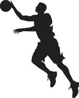 Slam Serenity Vector Design for Tranquil Dunking Gravity Grandmaster Basketball Player Dunk Logo in Vector Prowess