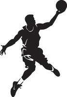 aire alegro baloncesto jugador remojar vector en vector tempo borde resplandor remojar vector icono para aro luminarias