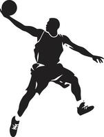 Sky Symphony Basketball Player Dunk Vector for Harmonious Dunking Rim Royalty Dunk Vector Icon for Basketball Kings