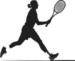 Racket Royalty Vector Icon for Regal Women Tennis Players Graceful Glide Tennis Player Logo in Vector Elegance