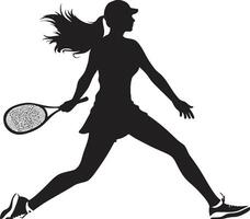 Racket Royale Vector Icon for Female Tennis Royalty Queen of Aces Female Tennis Player Vector Logo Icon