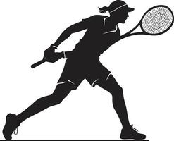 Graceful Glam Vector Logo for Fashionable Tennis Players Smash Synchrony Tennis Player Icon in Vector Harmony