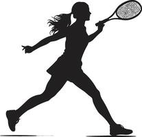 Net Navigator Precision Vector Icon for Women Tennis Stars Dynamic Diva Tennis Player Logo in Vector Artistry