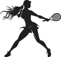 Racket Radiance Vector Design for Brilliant Tennis Smash Symphony Tennis Player Icon in Harmonious Vector