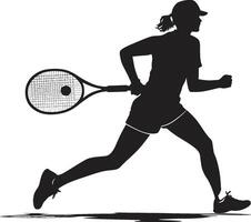 Smash Symphony Tennis Player Icon in Harmonious Vector Court Charisma Stylish Vector Icon for Women Tennis Stars