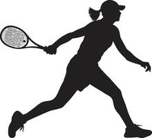 Racket Radiance Female Tennis Vector Icon for Brilliance Dynamic Diva Tennis Player Icon in Vector Artistry