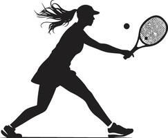 Smash Siren Female Tennis Player Icon in Vector Elegance Net Ninja Tennis Vector Logo Design for Women