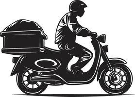 Scoot and Savor Speedster Food Delivery Vector Icon on Scooter Rapid Rollin Repasts Vector Design for Scooter Food Delivery