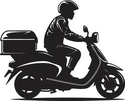 Express Eateries Glide Vector Design for Scooter Food Delivery Rapid Munch Messenger Scooter Icon for Speedy Food Delivery Services