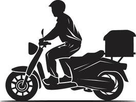 Express Eateries Express Scooter Icon for Quick Food Drop offs Swift Savory Shuttle Scooter Delivery Man Vector Logo