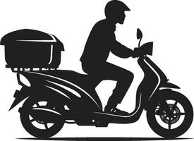 Swift Bites Brigade Scooter Icon for Quick Food Deliveries Scoot n Serve Speedster Vector Design for Scooter Food Delivery