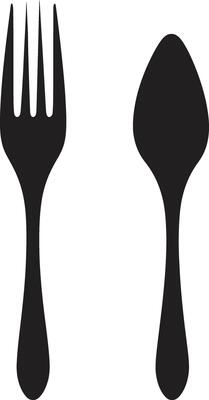 Culinary Craft Crest Fork and Knife Icon in Artistic Vector Style Gourmet Gastronomy Insignia Vector Logo for Culinary Excellence