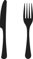 Fine Dining Mark Fork and Knife Vector Icon for Culinary Class Utensil Elegance Badge Vector Design for Sophisticated Culinary Representation