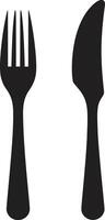 Epicurean Etiquette Emblem Vector Logo for Refined Dining Symbol Fine Dining Mark Fork and Knife Vector Icon for Culinary Class